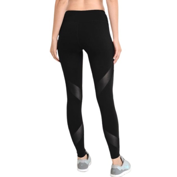 NWT! 🔥 Mono B Criss-Cross Mesh Full Leggings - Picture 3 of 7